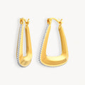 925 STERLING SILVER TRIANGULAR HOOP EARRINGS WITH CUBIC ZIRCONIA