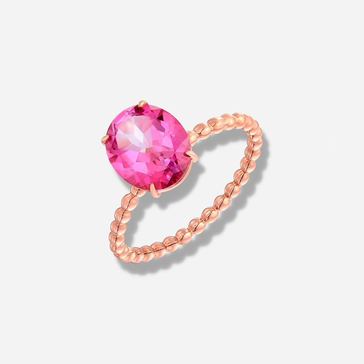 925 STERLING SILVER RING WITH PINK TOPAZ