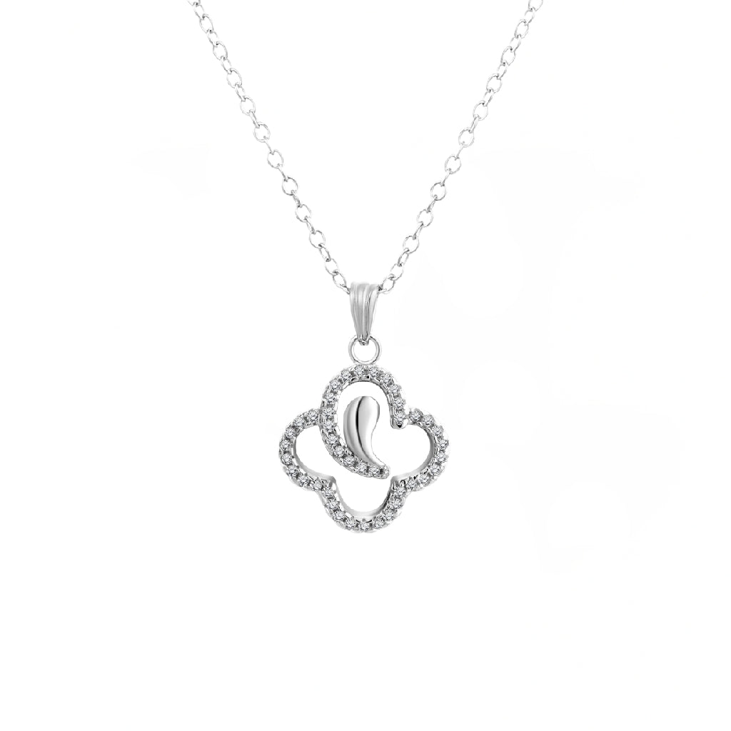 925 STERLING SILVER PAVE FLOWER PENDANT