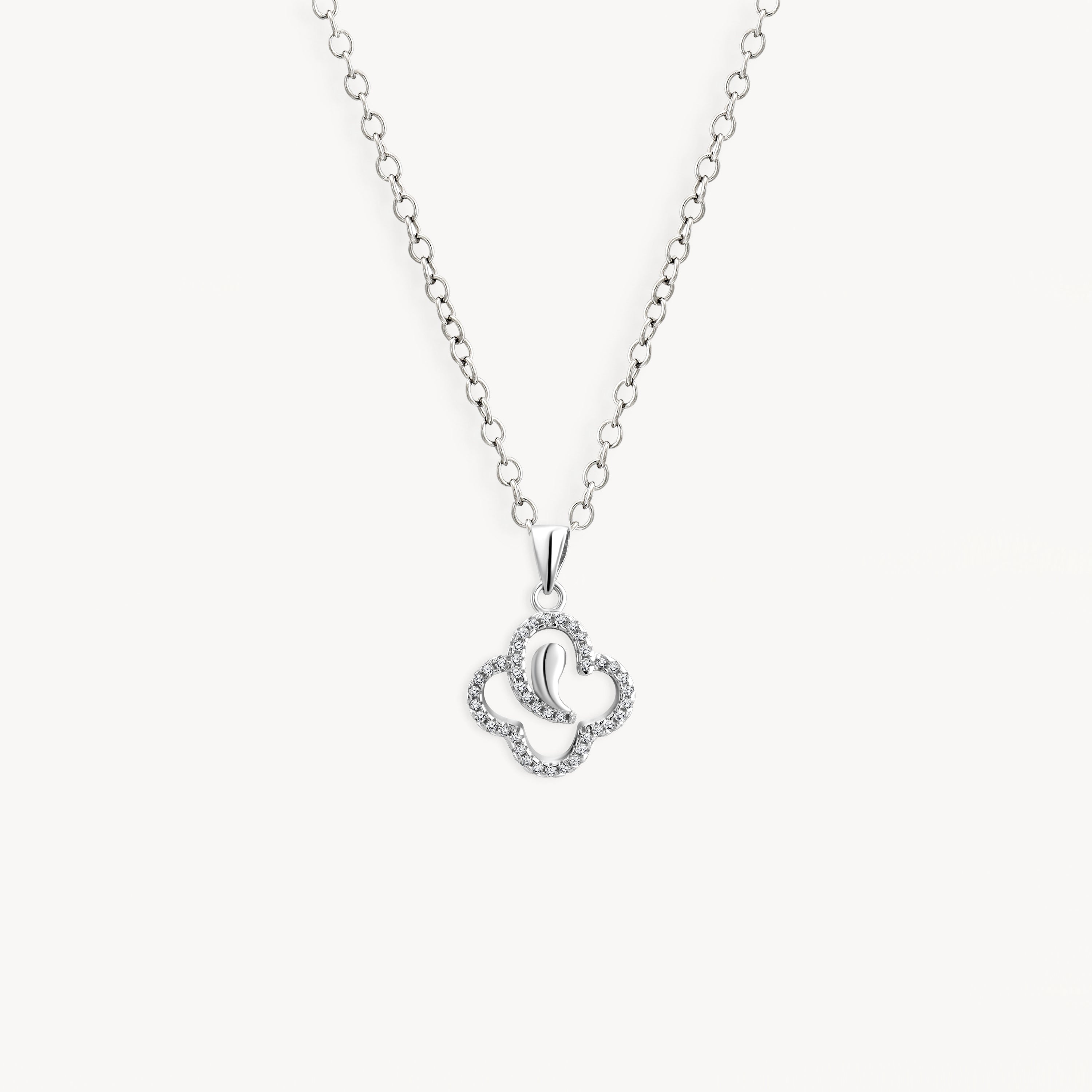 925 STERLING SILVER PAVE FLOWER PENDANT