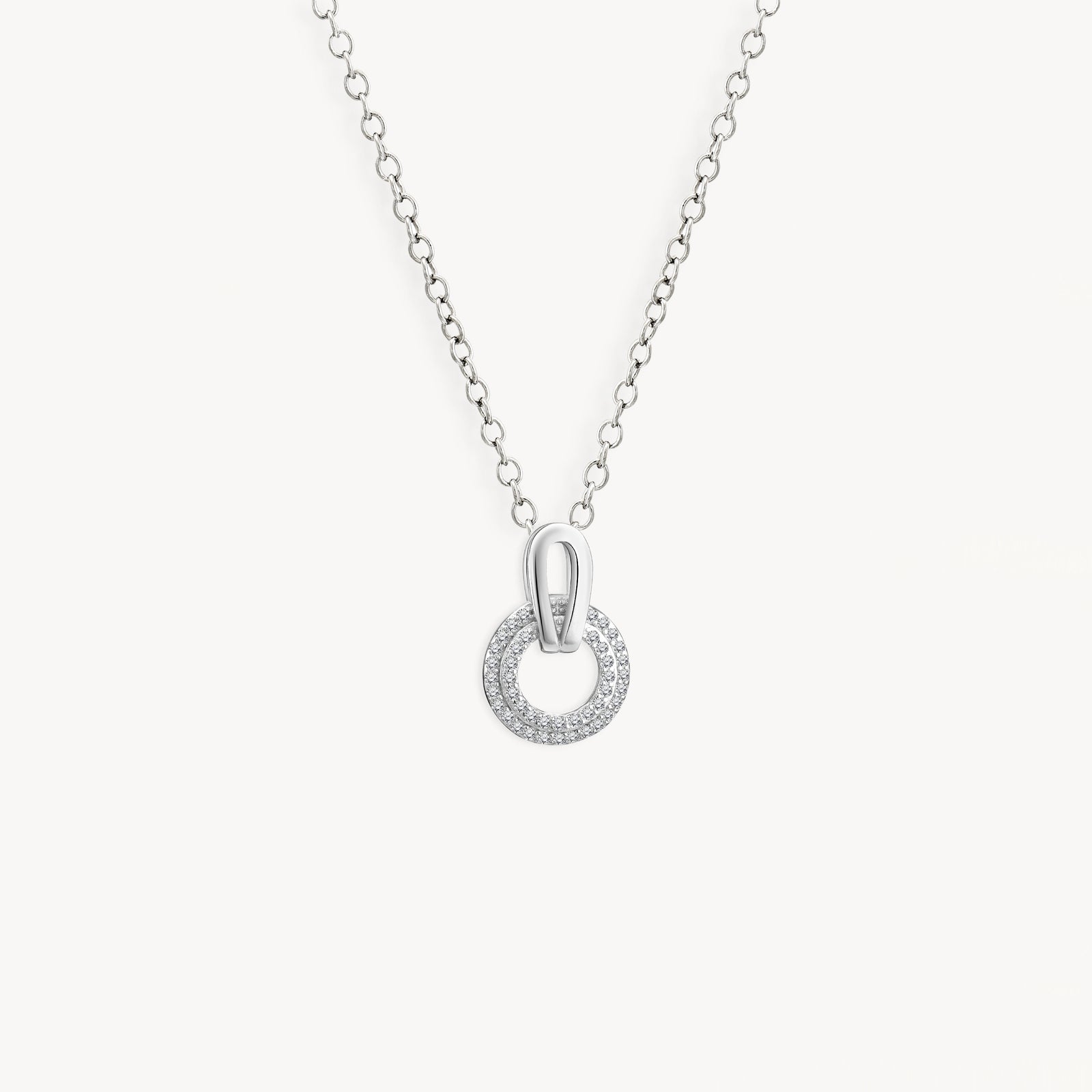 925 STERLING SILVER HALO DANGLED RING PENDANT
