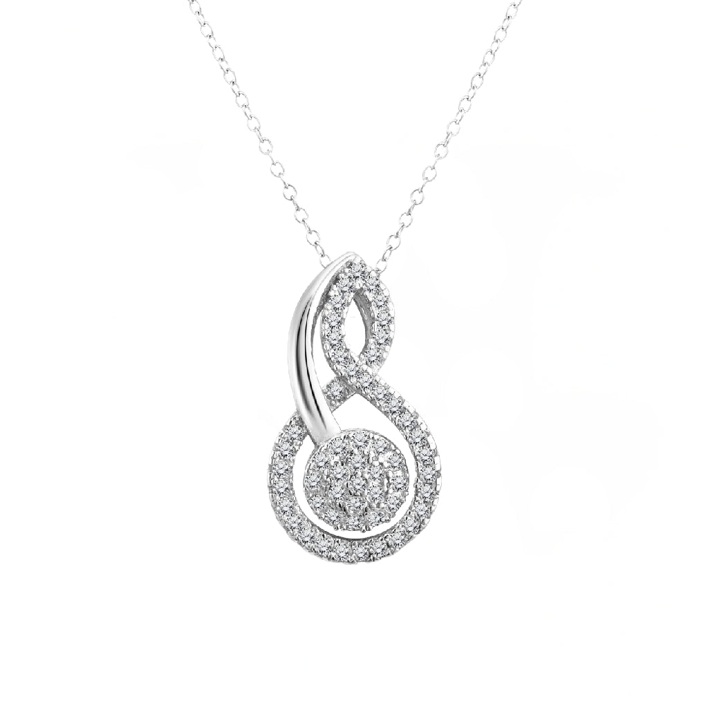 925 STERLING SILVER FANCY SQUASH PAVE PENDANT