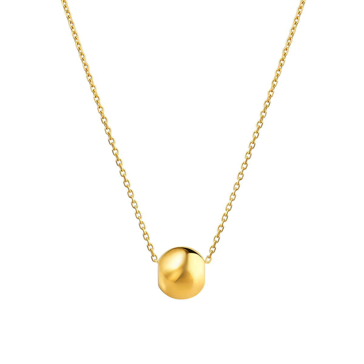 925 Sterling Silver with 14k Gold Plated Ball Bead Chain Necklace