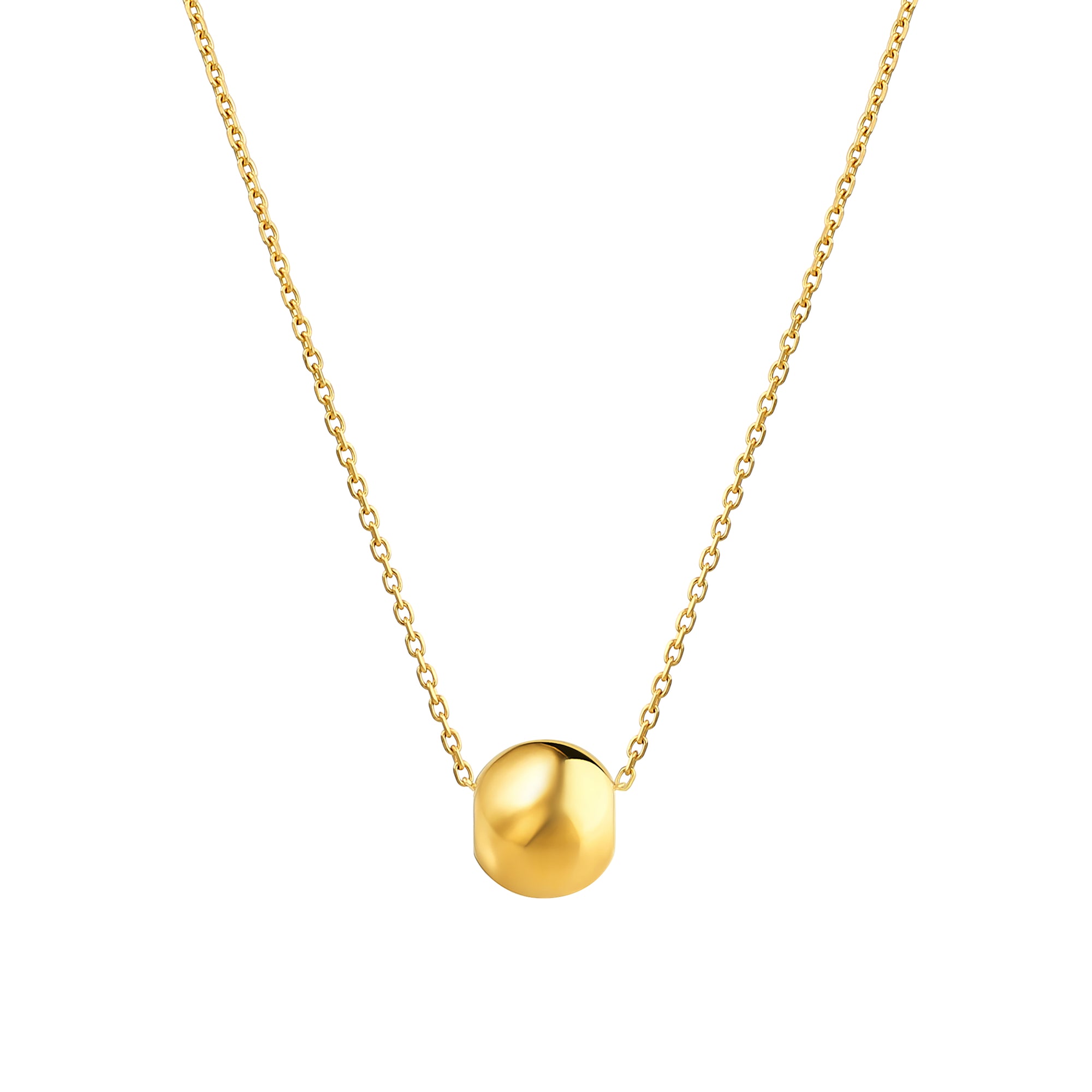 925 Sterling Silver with 14k Gold Plated Ball Bead Chain Necklace