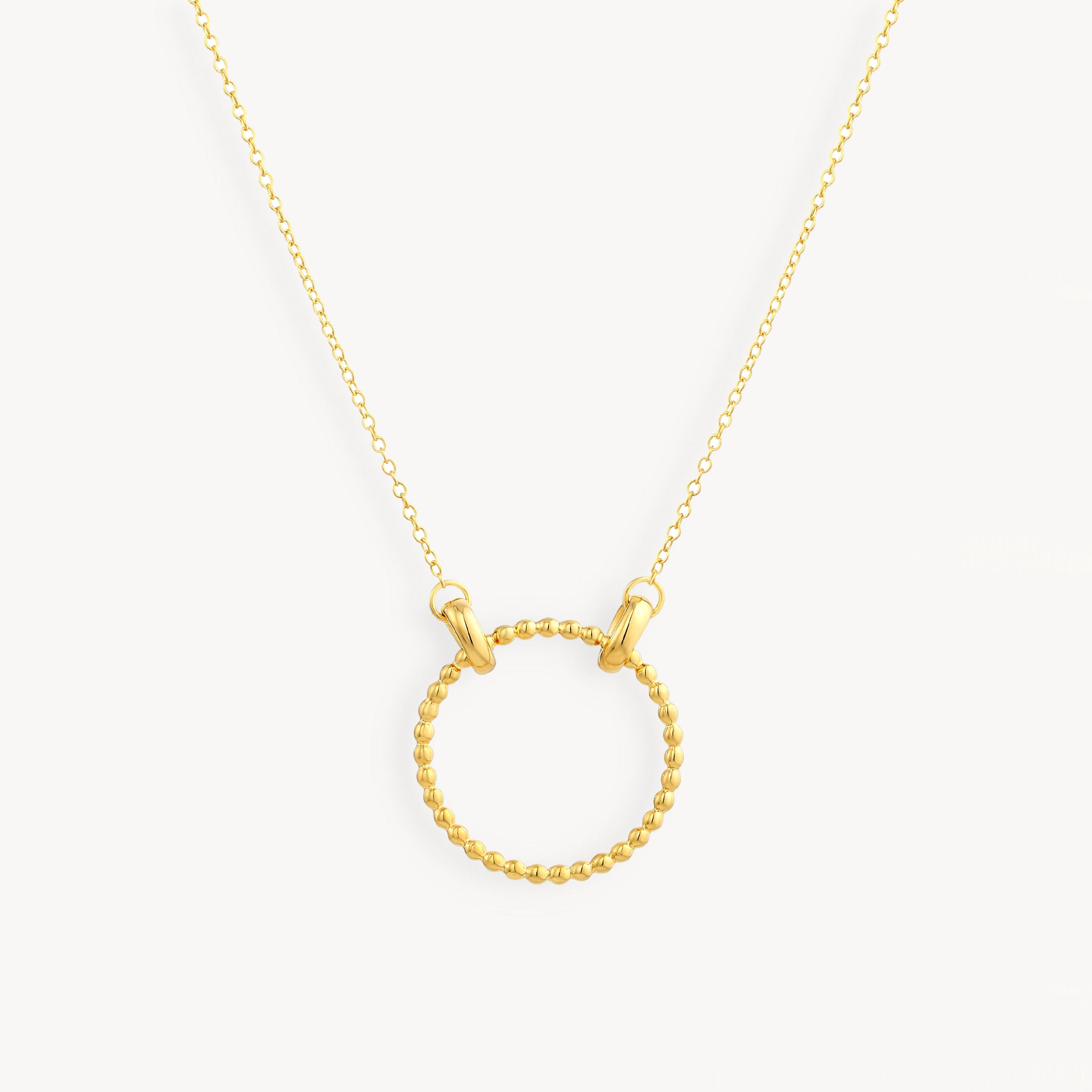 925 STERLING SILVER OPEN BEADED CIRCLE NECKLACE