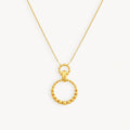 925 STERLING SILVER BEADED CIRCLES PENDANT NECKLACE