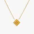 925 STERLING SILVER CAVIAR BEADED ACCENTS SQAURE NECKLACE