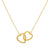 925 Sterling Silver with 14K Gold Plated Beaded Interlocked Hearts Necklace