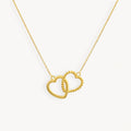 925 STERLING SILVER BEADED INTERLOCKED HEARTS NECKLACE
