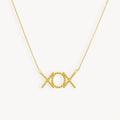 925 STERLING SILVER BEADED WORD "XOX" NECKLACE