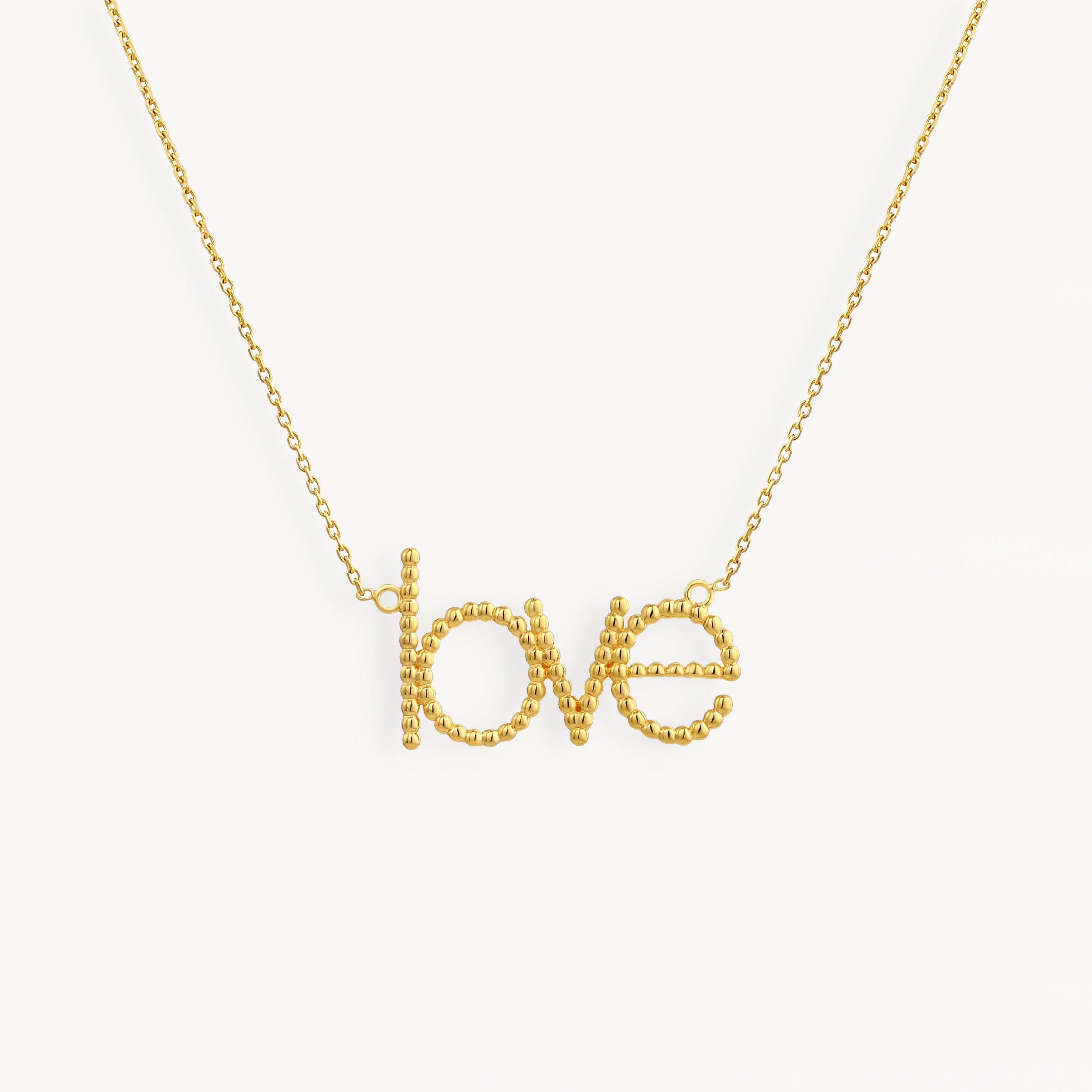 925 STERLING SILVER BEADED WORD "LOVE" NECKLACE