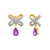 925 STERLING SILVER KNOT STUD EARRINGS WITH AMETHYST