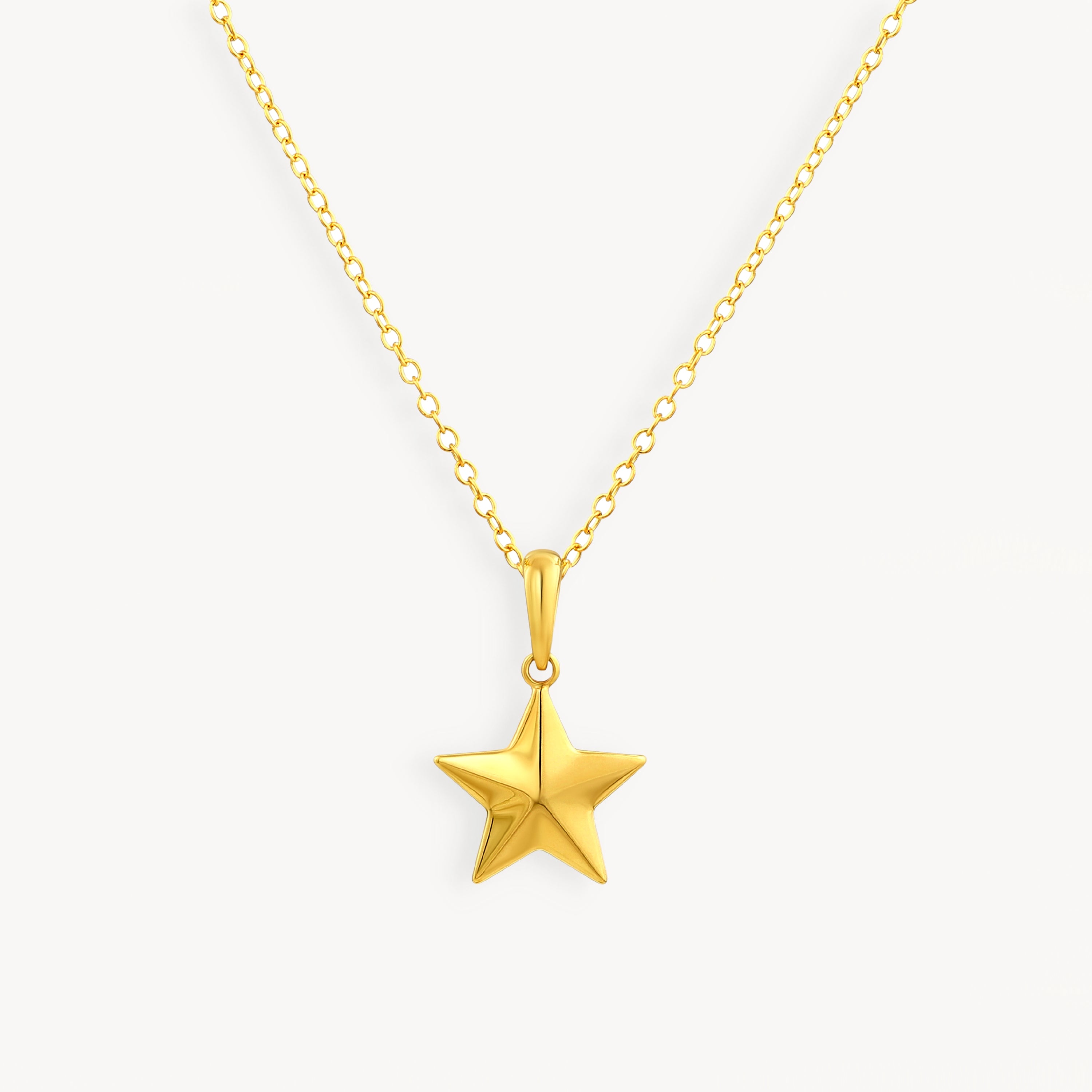 925 STERLING SILVER GOLD STAR PENDANT