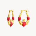 925 STERLING SILVER EARRINGS WITH ENAMEL