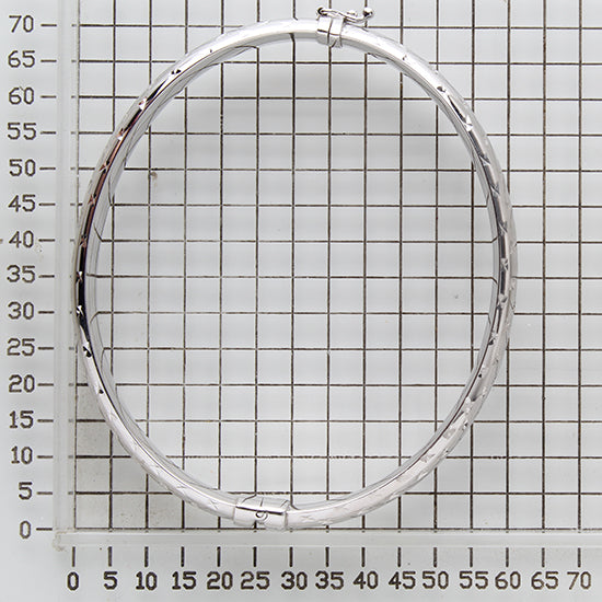 925 STERLING SILVER DIAMOND CUT TUBE HINGED BANGLE