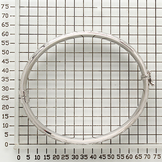 925 STERLING SILVER DIAMOND CUT TUBE HINGED BANGLE