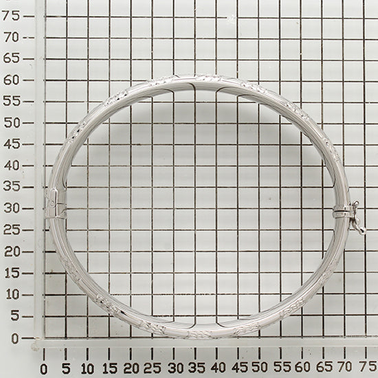 925 STERLING SILVER DIAMOND CUT TUBE HINGED BANGLE