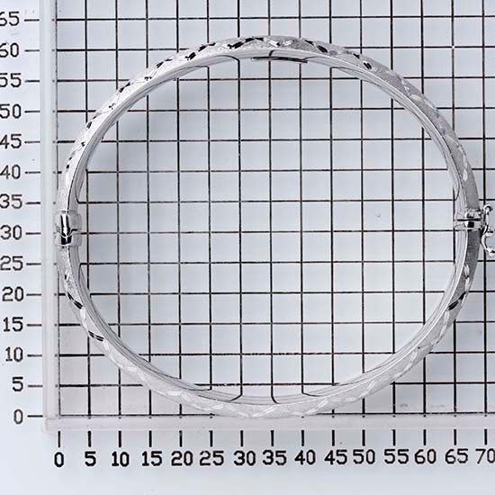 925 STERLING SILVER DIAMOND CUT TUBE HINGED BANGLE