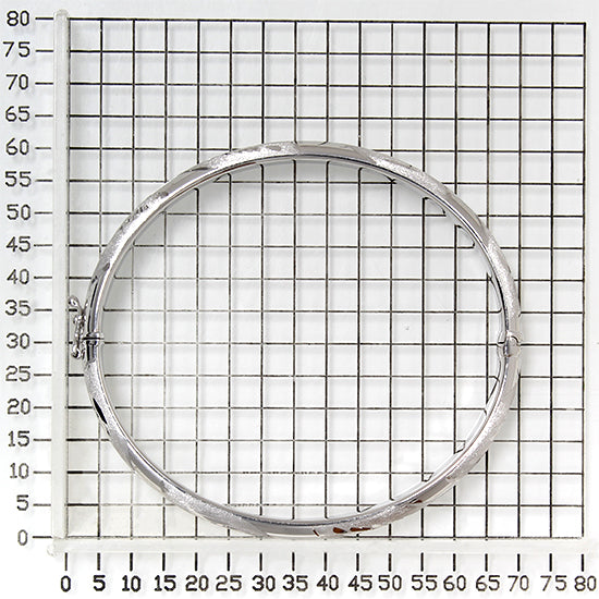 925 STERLING SILVER DIAMOND CUT TUBE HINGED BANGLE