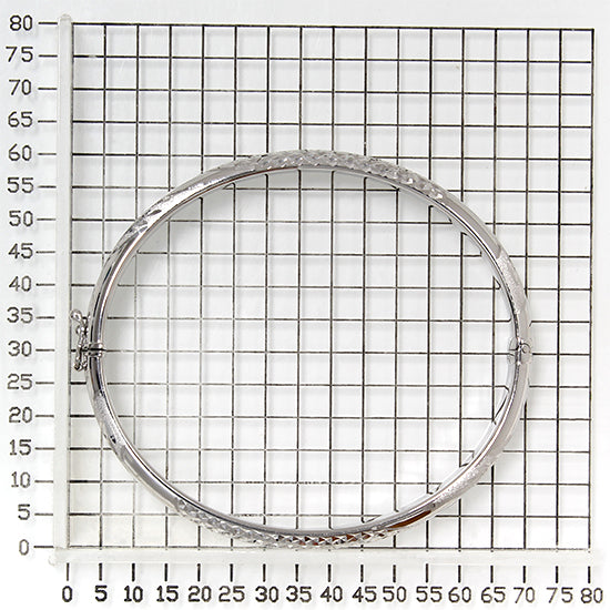 925 STERLING SILVER DIAMOND CUT TUBE HINGED BANGLE