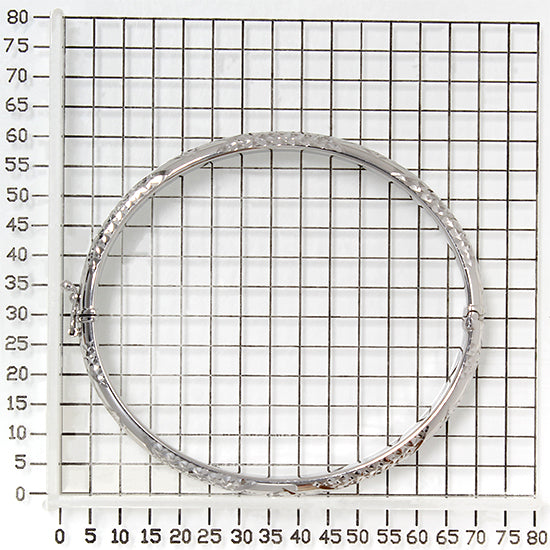 925 STERLING SILVER DIAMOND CUT TUBE HINGED BANGLE