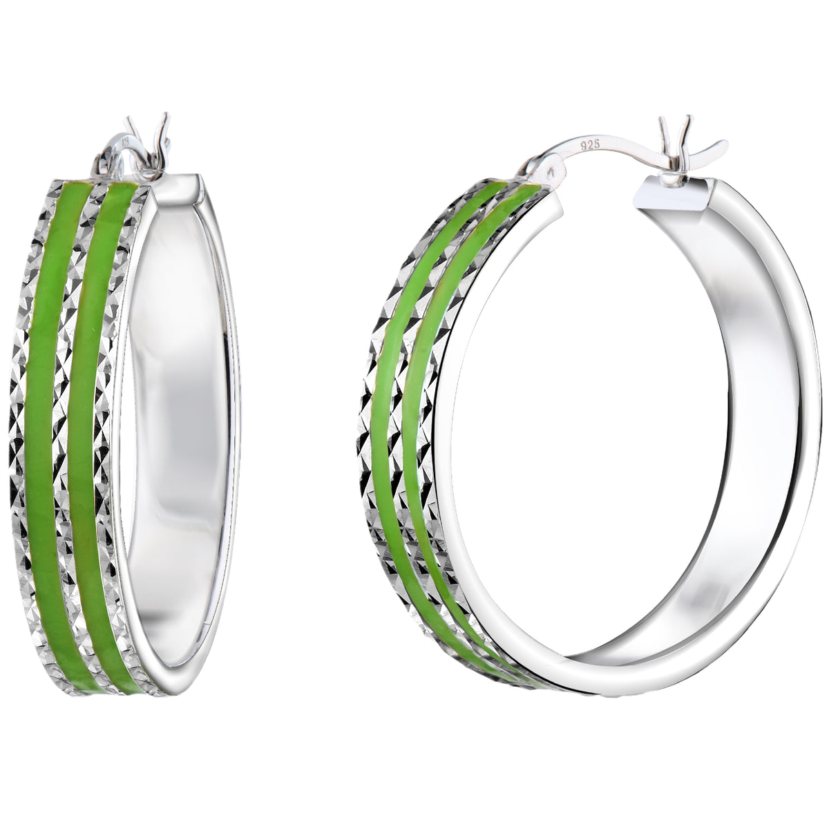 925 STERLING SILVER EARRINGS WITH ENAMEL