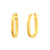 925 Sterling Silver with 14K Gold Plated Squared Oval Silhouette Hoop Earrings