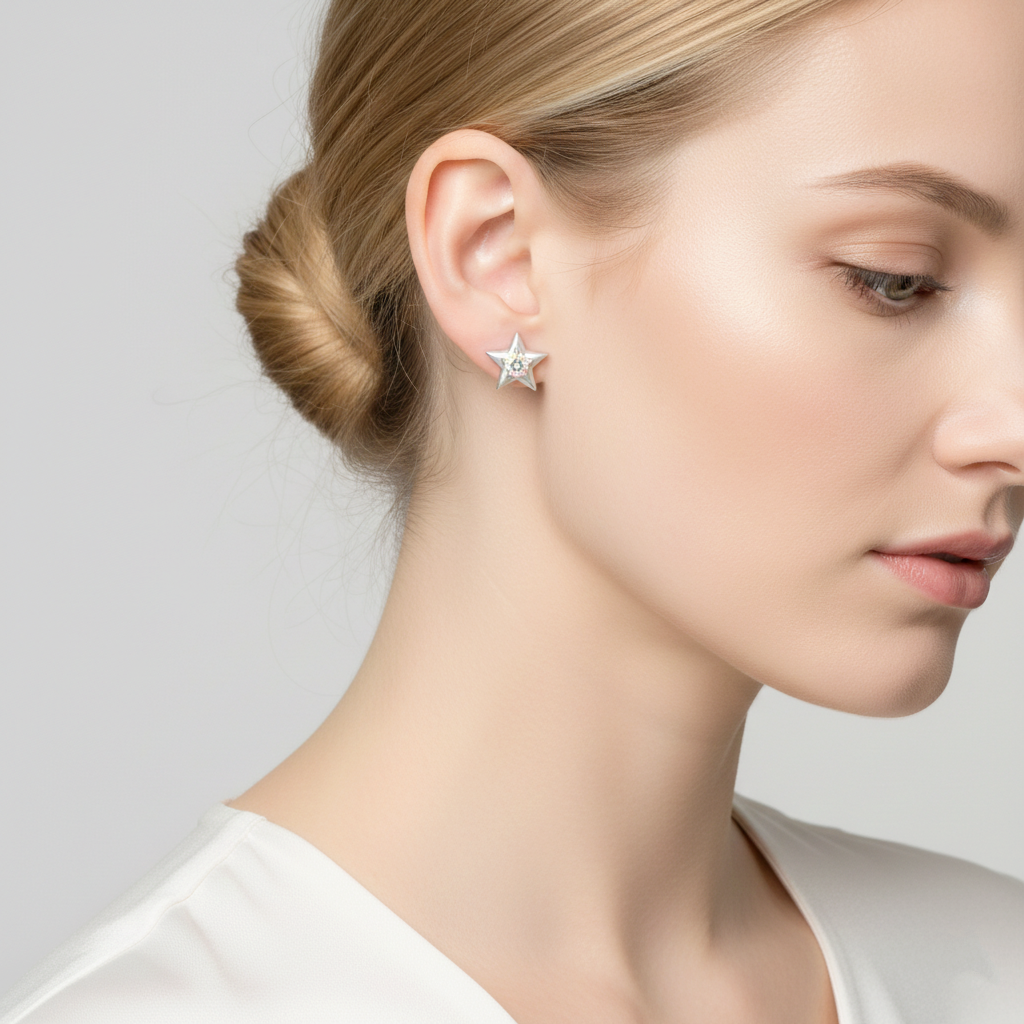 925 STERLING SILVER STAR STUD EARRINGS