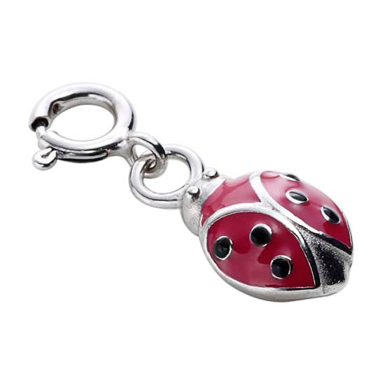 925 STERLING SILVER LITTLE LADYBUG ENAMEL CHARM F11835