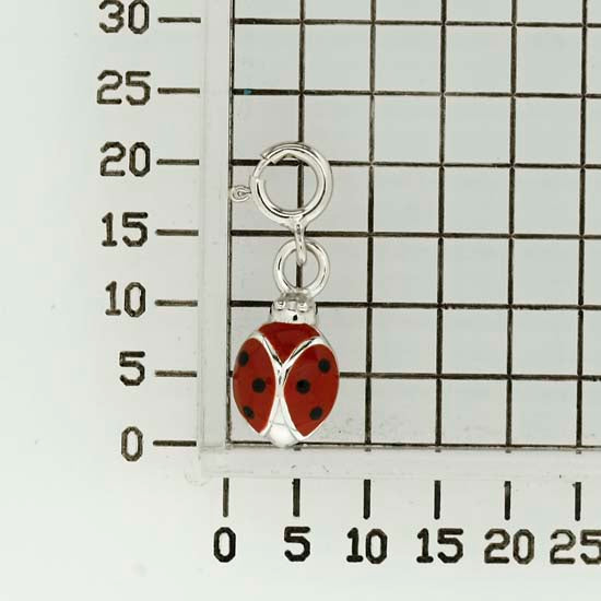 925 STERLING SILVER LITTLE LADYBUG ENAMEL CHARM F11835