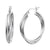 925 STERLING SILVER 25.0 MM. DOUBLE CROSSOVER ROUND HOOP EARRINGS F13246