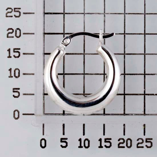925 STERLING SILVER BACK TO BACK BOLD HALF MOON SHAPE HOOP EARRINGS F15907