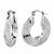 925 STERLING SILVER BACK TO BACK HALF FLAT DIAMOND CUT HOOP EARRINGS F17274