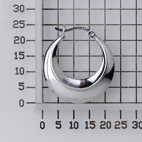 925 STERLING SILVER BACK TO BACK CLASSIC HOOP EARRINGS F17291