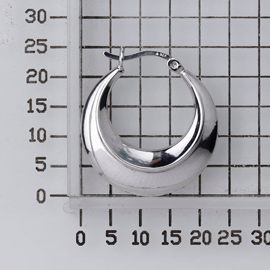 925 STERLING SILVER BACK TO BACK CLASSIC HOOP EARRINGS F17291