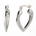 925 STERLING SILVER BACK TO BACK OPENED HEART SHAPE HOOP EARRINGS F17336
