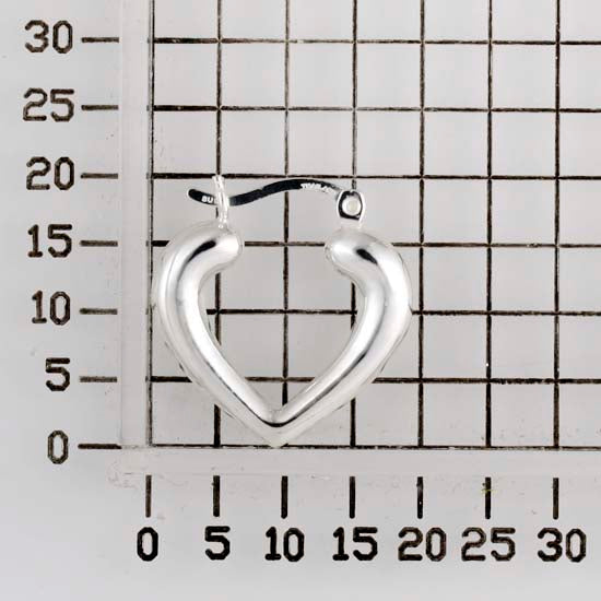 925 STERLING SILVER BACK TO BACK OPENED HEART SHAPE HOOP EARRINGS F17336