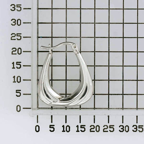 925 STERLING SILVER BACK TO BACK HOOP EARRINGS CLASSIC U SHAPE F17342