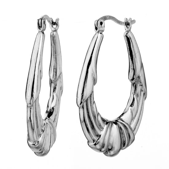 925 STERLING SILVER BACK TO BACK FREE PATTERN HOOP EARRINGS F17884