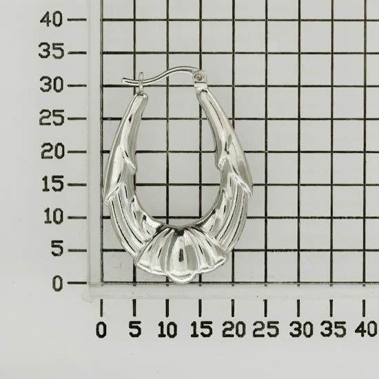 925 STERLING SILVER BACK TO BACK FREE PATTERN HOOP EARRINGS F17884