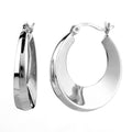 925 STERLING SILVER ฺฺBACK TO BACK CONCAVE SHAPE HOOP EARRINGS F17960