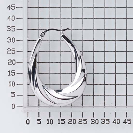 925 STERLING SILVER BACK TO BACK CURLY WAVED HOOP EARRINGS F18933