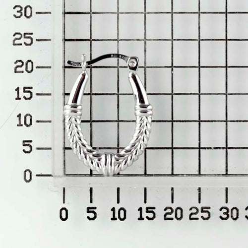 925 STERLING SILVER BACK TO BACK ROPE PATTERN HOOP EARRINGS F18984