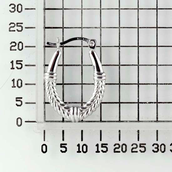 925 STERLING SILVER BACK TO BACK ROPE PATTERN HOOP EARRINGS F18984