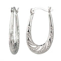 925 STERLING SILVER BACK TO BACK CAVIAR WAVED HOOP EARRINGS F19127