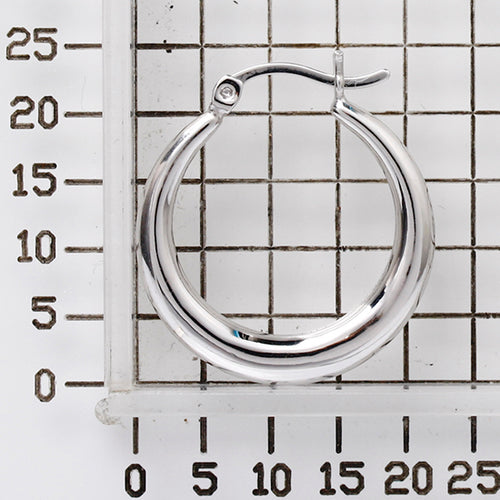 925 STERLING SILVER 20.0 MM. BACK TO BACK MOON SHAPE HOOP EARRINGS F21482