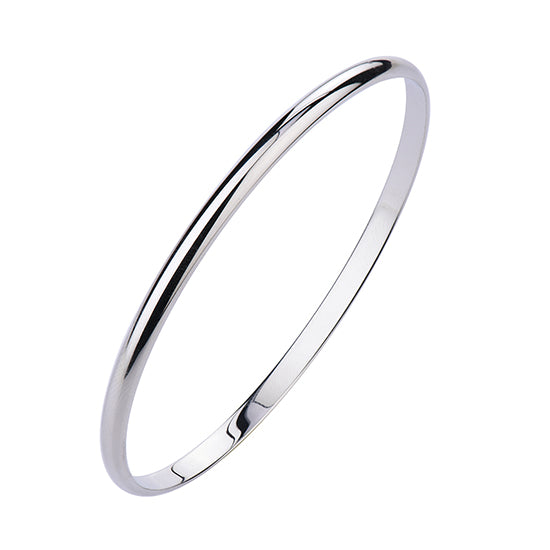 925 STERLING SILVER CLASSIC HALF ROUND SLIP ON BANGLE
