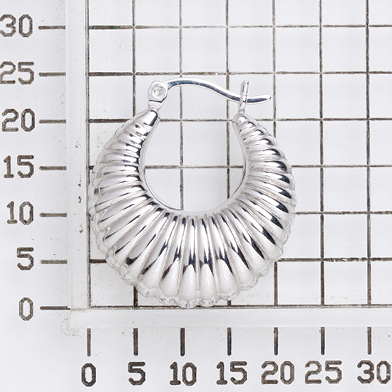 925 STERLING SILVER BACK TO BACK BOLD CROISSANT HOOP EARRINGS F22684