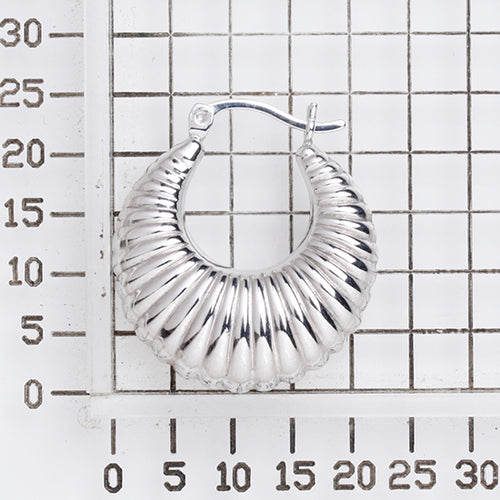 925 STERLING SILVER BACK TO BACK BOLD CROISSANT HOOP EARRINGS F22684