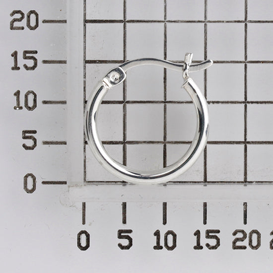 925 STERLING SILVER 15.0 MM. CUT OUT TUBE HOOP EARRINGS F23138